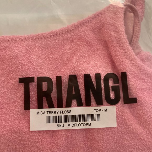 Triangl Mica Pink Terry Floss bikini top and bottom with bag Brand New Unopened - Picture 4 of 6